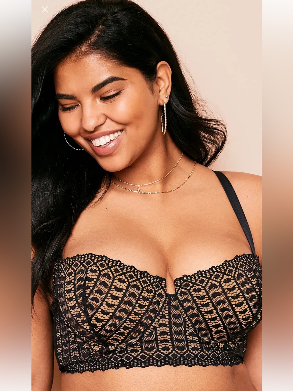 Heart Lace Longline Balconette Bra